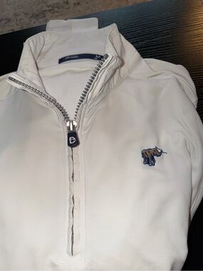 Peter Millar Union League Torresdale White Zip Up Sweater